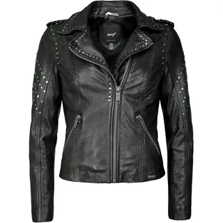 Bikerjacke MAZE "Lederjacke Titana", Damen, Gr. XL, schwarz, Obermaterial: 100% Lammleder LEL. Futter: 100% Polyester PES., Jacken Bikerjacke