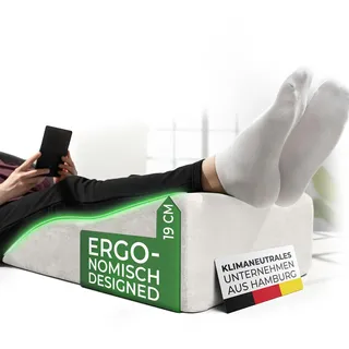 Ergonomisches Venenkissen zum Beine hochlagern - Beinauflage - Beinhochlagerungskissen - Keilkissen Stützkissen für die Knie ideal als Lymphkissen und Venenkeil