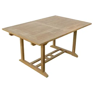 Teak Tisch Gartentisch Garten ausziehbar Esstisch Holztisch rechteckig 170/120cm - Naturbelassen