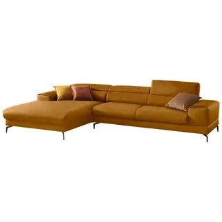 W.Schillig Ecksofa »piedroo, Designsofa mit tollem Sitzkomfort, bequem und elegant, L-Form« Kopfteilverstellung, wahlweise mit Sitztiefenverstellung, Breite 343cm,