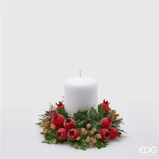 Türkranz, Kranz Kerzen Mit Beeren, Ø17CM , Weihnachten, Dekorationen Saison