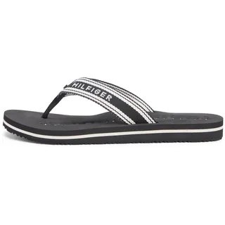 Tommy Hilfiger Damen Th Webbing Summer Sandal Fw0fw09193 Zehentrenner, Black (Black), 39 EU