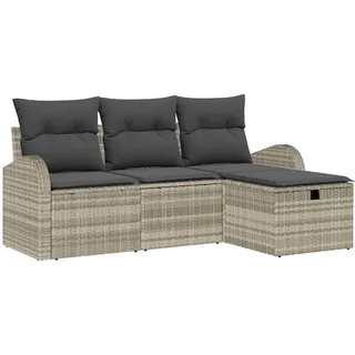 vidaXL Sofa Set 4-Tlg Loungesofa hellgrau