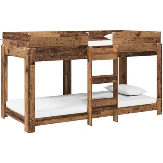 vidaXL Etagenbett für Kinder Altholz 80 x 200 cm Holzwerkstoff - Braun