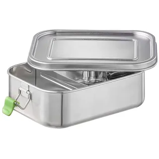 APS Hochwertige langlebige Edelstahl Lunchbox/Brotdose 1.100 ml inkl. Trennwand/auslaufsichere Frischhaltedose/Bento Box für Kinder, Freizeit & Erwachsene/mittlere Vesperbox