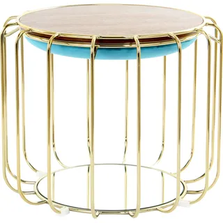Kayoom Pouf Comfortable 110 Samt 50 x 45 x 50 cm Blau
