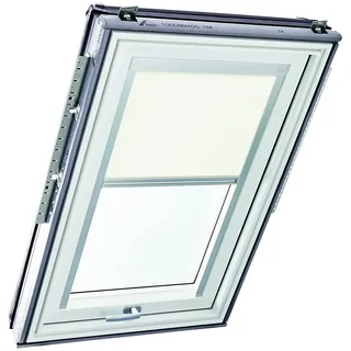 Original Roto Rollo Exclusiv ZRE für Roto Dachfenster - Führungsschiene Silber - Tageslichtrollo Baureihe Designo R6/R8, i8 und Classic 64/84 - Größe 114/118| 11/11 - Stofffarbe Hellbeige