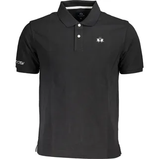La Martina Poloshirt Kurzarm 2 Knöpfe Stickerei Logo Schwarz : Größe - XL Größe: XL - Schwarz