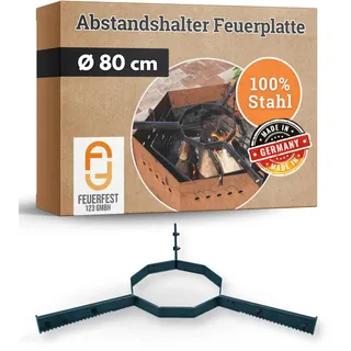 Feuerfest 123 Feuerplatte-Abstandshalter I Ø 80cm I Halterung für runde & 6-eckige Grillplatte I Robustes Grill-Zubehör aus Stahl I Grillaufsatz für Feuerschale, Feuertonne & Kugelgrill