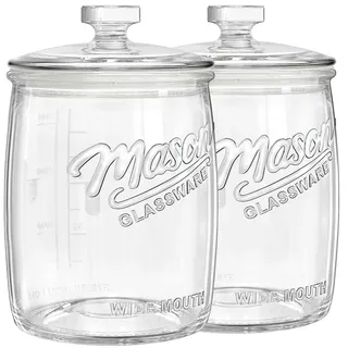 Absovetu Keksdosen Glas 3,5Liter, 2 Stück Bonbongläser mit Deckel Luftdicht | Keksglas mit Deckel, Vorratsgläser mit Deckel, Einmachglas Groß, Mason Jar,für Weihnachten Candy Mehl Waschpulver Süßigkeiten