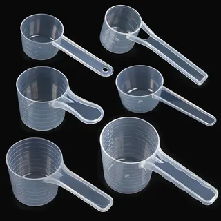 Messlöffel 15ml 30ml 50ml 70ml 80ml 100ml Plastik Messlöffel mit Skala Measuring Spoons Messbecher Löffel für Backen Kochen