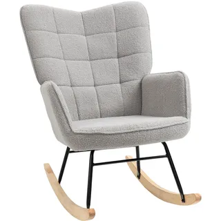 Homcom Schaukelstuhl mit Relax-Funktion Polyester 98 x 101 x 71 cm Hellgrau