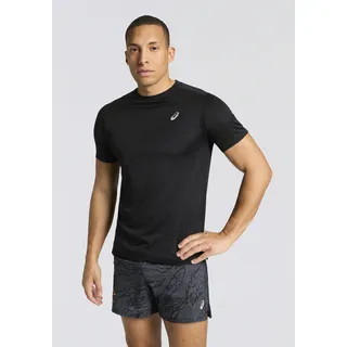 Laufshirt ASICS "ASICS CORE SS TOP", Herren, Gr. S, schwarz (performance schwarz), Obermaterial: 100% Polyester, normal, Rundhals, Shirts Laufshirt