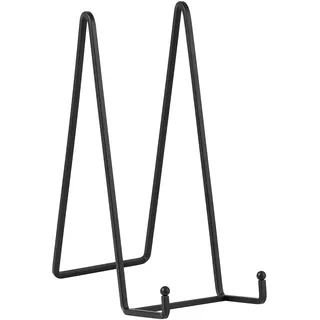 Staffelei Aufsteller Teller Ständer Metall - Deko Tellerhalter - 25,6 cm | Große Dekoteller Halterung aus Eisen für Bücher, Fotos, Bilderrahmen und Gedenktafeln, 2 Stück, Schwarz