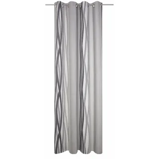 Vorhang WIRTH "Brooklyn" Gr. 2, grau, B:145cm H:180cm, Polyester, Gardinen, Vorhang