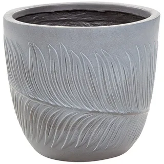 Beliani Blumentopf grau rund 28/28/16 cm Ftero , Grau , Naturmaterialen , 16 cm , Dekoration, Blumen & Blumentöpfe, Übertöpfe