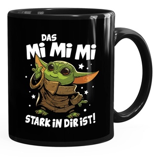 MoonWorks® Kaffee-Tasse mit Spruch Das Mimimi stark in dir ist Baby Yoda Bürotasse lustige Kaffeebecher schwarz standard