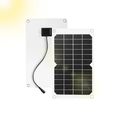 DEWIN Solarpanel, Solarmodul 20W Tragbares Polykristallines Solarpanel 12V Solarzellen Batterieladegerät mit Auto-Ladeanschluss Clip for Wohnmobile, Gartenhäuser, Boote