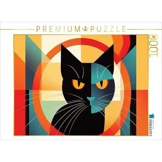 CALVENDO Puzzle Schwarze Katze mit empörtem Blick | 1000 Teile Lege-Größe 64 x 48 cm Foto-Puzzle für glückliche Stunden