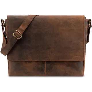 LEABAGS Messenger Bag, Acapulco Echtleder Aktentasche Herren & Damen, Leder Laptoptasche bis 15 Zoll, Umhängetasche mit Schultergurt 39 x 30 x 11 cm