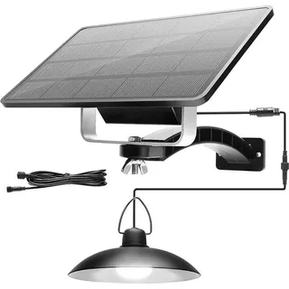 Weiß-1 Solarpanel auf 1 Lampe-DDP LED Solar Sensorleuchte Hängeleuchte, IP65 Wasserdicht Außenleuchte Solarlampen, Gartenbeleuchtung, Pendelleuchte Beleuchtung für Außen Shop Yard,
