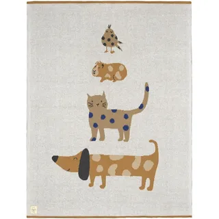 Lässig Babystrickdecke Kuscheldecke Babydecke gestrickt 100% Bio Baumwolle GOTS/Knitted Blanket Little Mateys royal blue