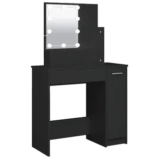 vidaXL Schminktisch mit LED Schwarz 86,5x35x136 cm - Schwarz