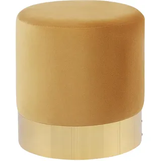 Beliani Pouf Sophia in Gelb/Gold - (W) 39 x (H) 40 x (L) 39 cm Wohnzimmer, Hocker, Poufs