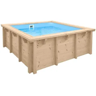 Interline Holzpool Bali Rechteck 210x210cm, 50700234 - Braun