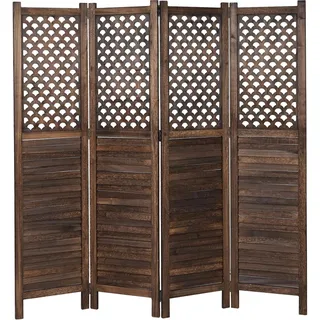 MCW Paravent MCW-A84, Raumteiler Trennwand Sichtschutz, Ornamente 170x161cm braun