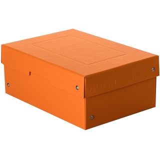 Original Falken PureBox Pastell. Made in Germany. 100 mm hoch DIN A5 orange. Aufbewahrungsbox mit Deckel aus stabilem Karton Vegan Geschenkbox Transportbox Schachtel Allzweckbox