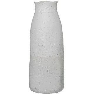 DRW Bodenvase aus Keramik, Weiß, Sandcreme, 16 x 16 x 40 cm