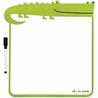 Whiteboard für Kinder - Trocken Abwischbar - für Schreibtisch - mit schwarzem Stift - A4-28 x 30 cm - Lustige Form - Krokodil
