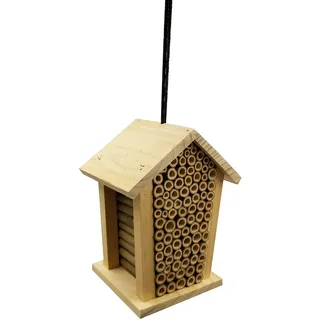 Dehner Natura Premium Insektenhotel Louisiana, Insektenhaus / Nistkasten für Bienen/Schmetterlinge/Käfer, ca. 19 x 15 x 12 cm, Kiefernholz, natur