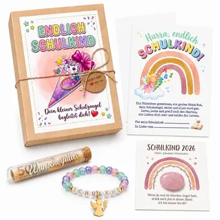 JIANGWON Einschulung Geschenk - Kreatives Geldgeschenk & Glücksbringer Schulanfang, Einhorn Geschenke für Mädchen als Schultüte Füllung - Endlich Schulkind 2026
