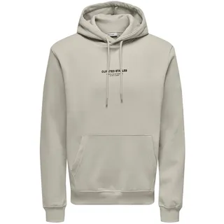Only & Sons Herren Onscurated Reg Hoodie Sweat Kapuzenpullover, Silver Lining, M EU