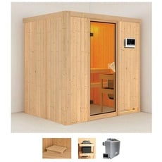 Bild Sauna »Bedine«, (Set), 9 KW-Ofen mit externer Steuerung beige