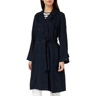 Tommy Hilfiger Damen Mantel Trenchcoat, Blau (Desert Sky), 36