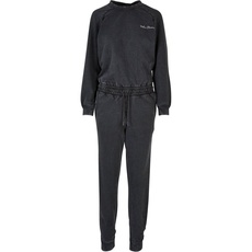 Bild Ladies Small Embroidery Long Sleeve Terry Jumpsuit Jumpsuit schwarz
