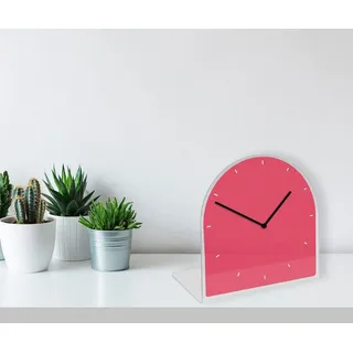 Queence Tischuhr »Helene« Tisch, Uhr, modern, geräuschlos, pink