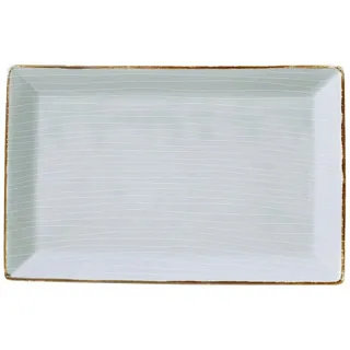 Landscape Servierplatte , Grau , Keramik , Streifen , rechteckig , 23x36 cm , Lfgb, Handmade Quality , Geschirr, Tischkultur & Serviergeschirr, Servierplatten