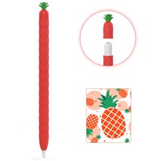 AHASTYLE Silikon Hülle für Apple Pencil 2 Fruchtdesign Ärmel Sanft Schutzhülle Griff Zubehör Kompatibel mit Apple Pencil 2. Generation (Rot)