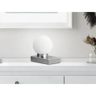 Moderne LED Tischlampe Nachttischlampe Touch dimmbar Glaskugel, Bauhaus, Silber - Silber