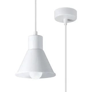 Sollux Lighting Lighting Lampe de Deckenleuchte für Home Office Lighting Kreative Beleuchtung Minimalistische Dekoration Ohne Glühbirnen aus Stahl Pendelleuchte TALEJA 1 Weiß E27 Größe 14x14x120 - Weiß