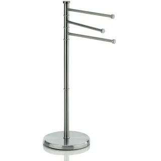 Kela Handtuchhalter stehend 85,5cm, drehbar, Handtuchständer mit 3 Handtuchstangen, SWING, Edelstahl matt