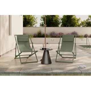 Ambia Garden Sonnenliege , Hellgrün , Metall, Textil , Füllung: Schaumstoff , 104x76x93 cm , Gartenmöbel, Gartenliegen, Sonnenliegen