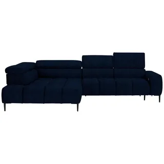 Welnova Ecksofa , Dunkelblau , Textil , Ottomane links, L-Form , 300x216 cm , Made in Eu , Typenauswahl, Stoffauswahl, seitenverkehrt erhältlich, Hocker erhältlich , Wohnzimmer, Sofas & Couches, Wohnlandschaften, Ecksofas