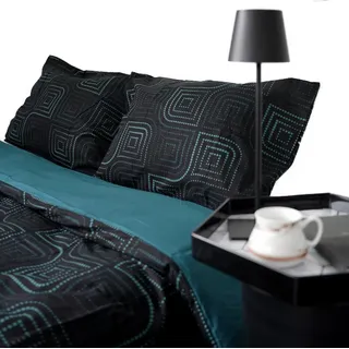 Wendebettwäsche aus Baumwolle mit gepunktetem Muster, Decken- und Kissenbezug 240x220 cm