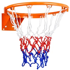 Aoneky Basketballkorb Φ45 cm mit mit Nylonnetz, 18mm massivem Stahlring, Basketballring Wandmontage für Garten Indoor-Outdoor-Basketballtraining