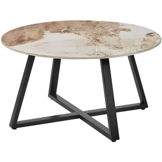 Beliani Ivins Beige/Schwarz/Weiß Marmor 80 x 40 cm